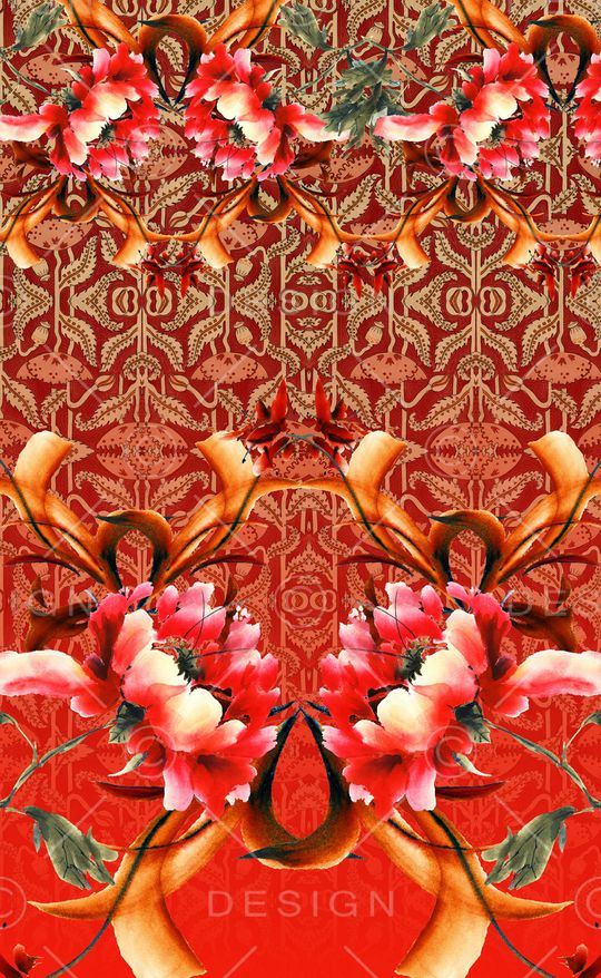 花卉印花华亿平台图片