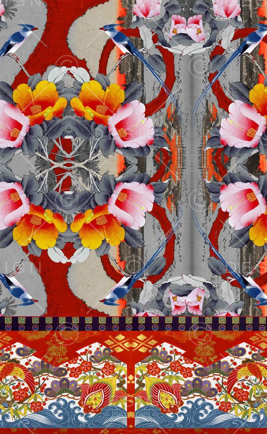 花卉印花华亿平台图片