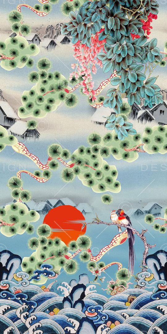 花卉印花华亿平台图片