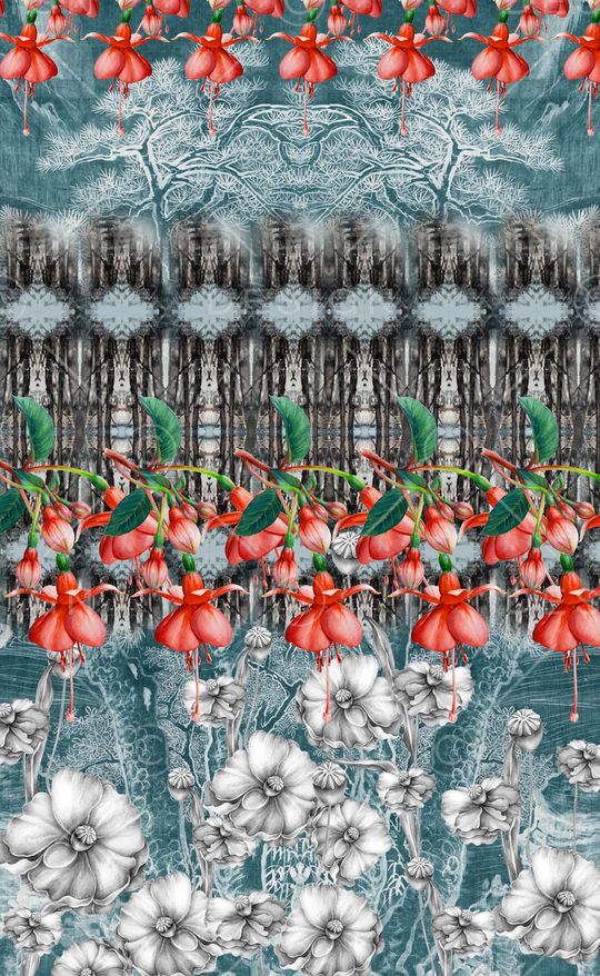 花卉印花华亿平台图片