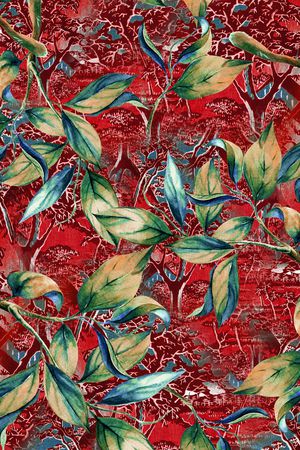 水彩花卉印花华亿平台图片