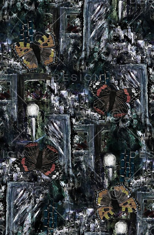 蝴蝶印花华亿平台图片