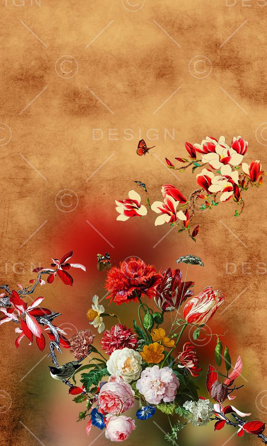 玉兰花印花华亿平台图片