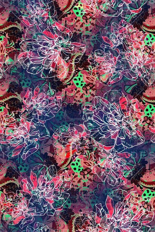 花卉印花华亿平台图片