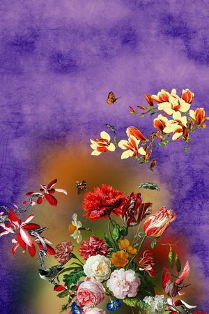 玉兰花印花华亿平台图片