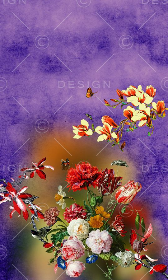 玉兰花印花华亿平台图片