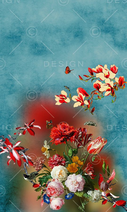 玉兰花印花华亿平台图片