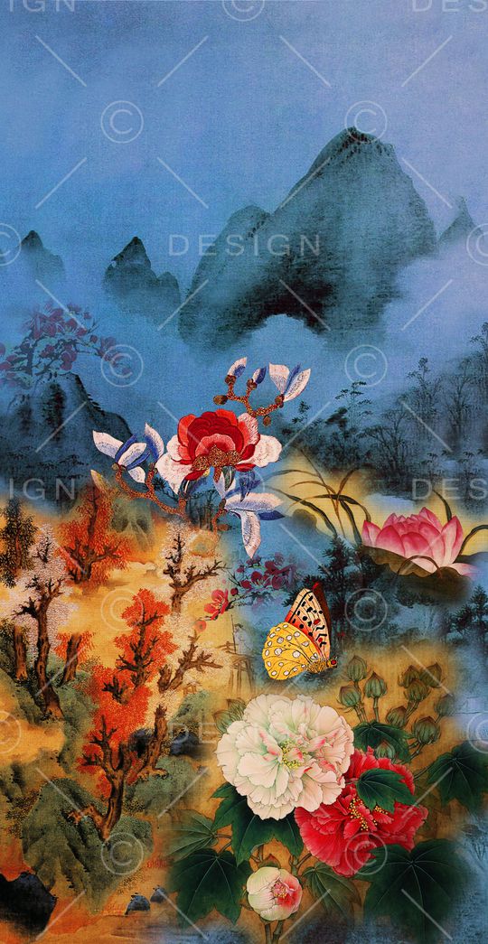 花卉印花华亿平台图片