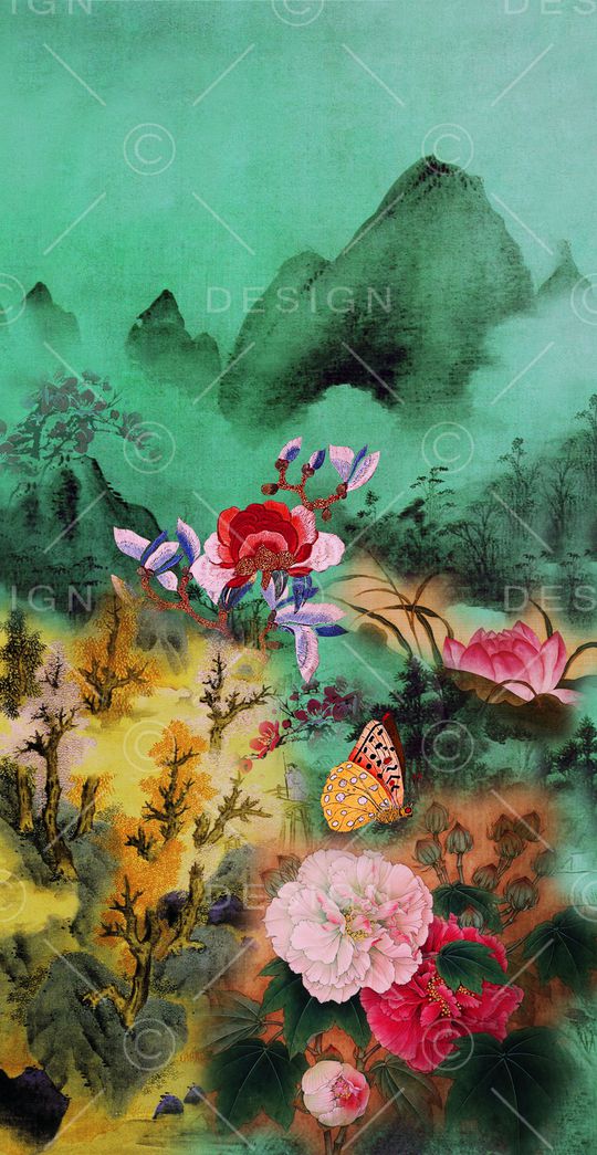 花卉印花华亿平台图片