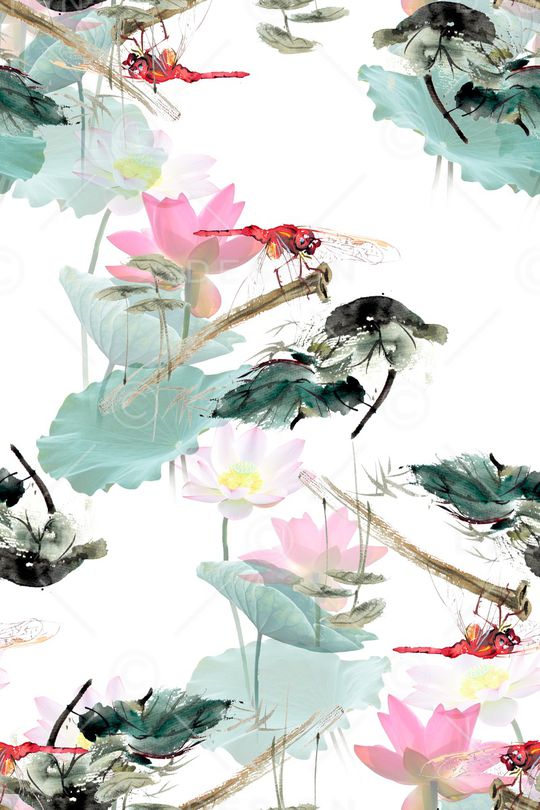 手绘花卉印花华亿平台图片