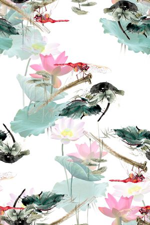 手绘花卉印花华亿平台图片