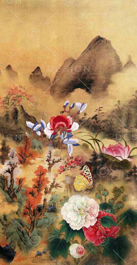 花卉印花华亿平台图片