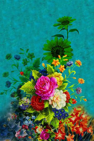 花卉印花华亿平台图片