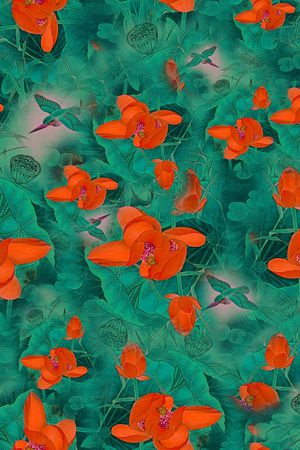 荷花印花华亿平台图片