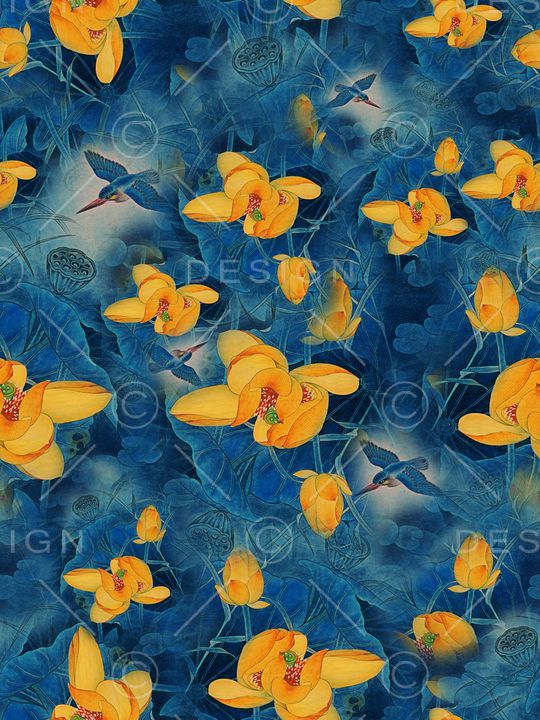 荷花印花华亿平台图片