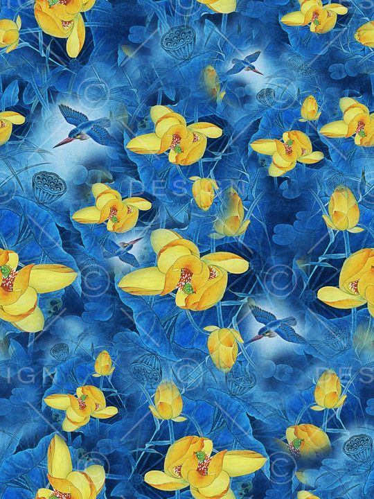 荷花印花华亿平台图片