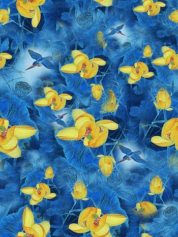 荷花印花华亿平台图片