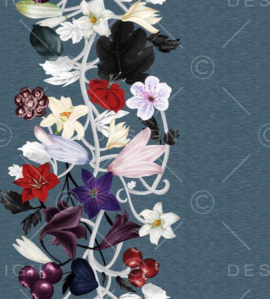 水彩花卉印花华亿平台图片