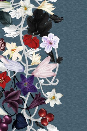 水彩花卉印花华亿平台图片