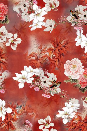 牡丹印花华亿平台图片