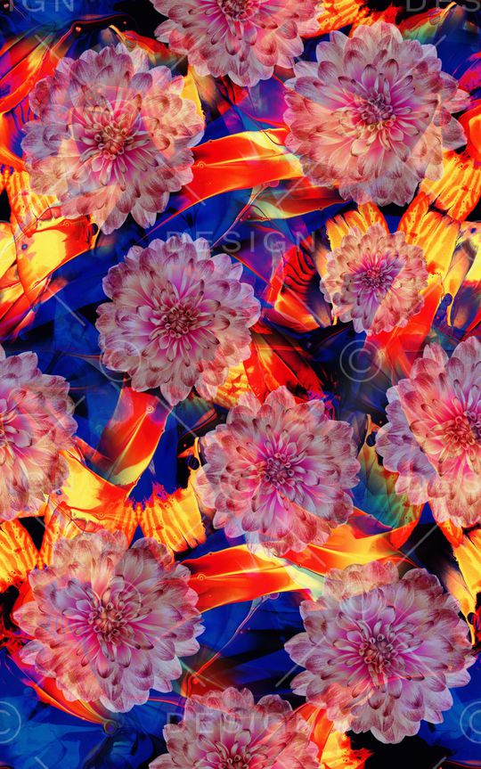 花卉印花华亿平台图片