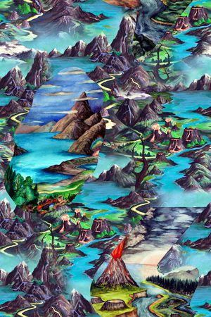 风景景观印花华亿平台图片