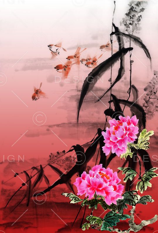 花卉印花华亿平台图片