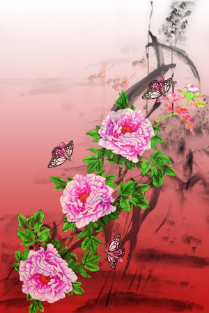 花卉印花华亿平台图片