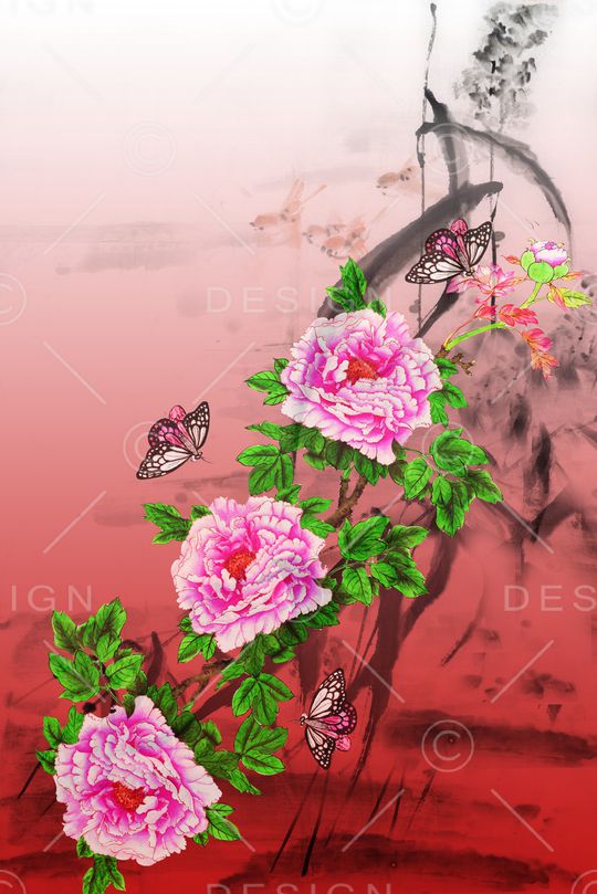 花卉印花华亿平台图片