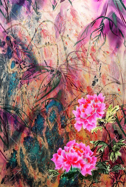 花卉印花华亿平台图片