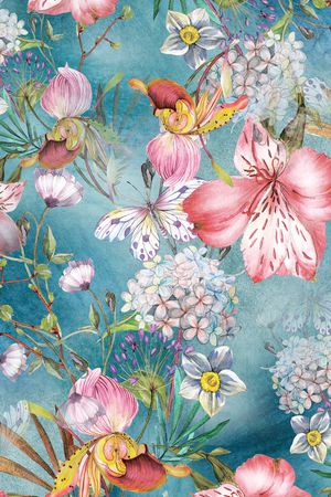 抽象花卉印花华亿平台图片