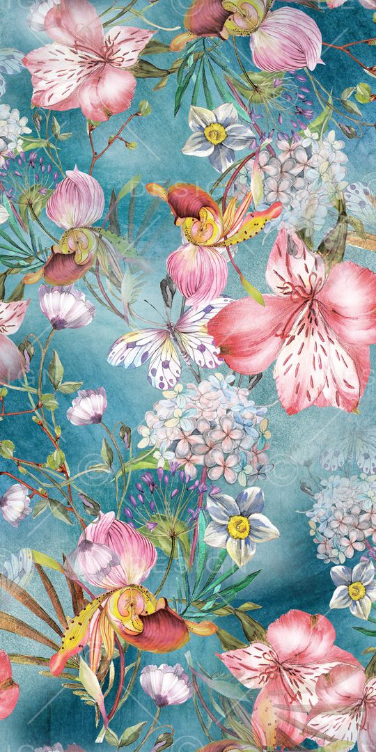 抽象花卉印花华亿平台图片