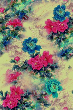 花卉印花华亿平台图片