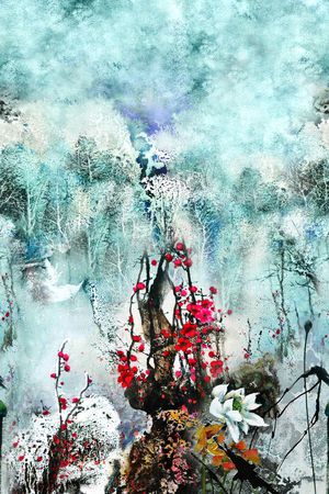 花卉印花华亿平台图片