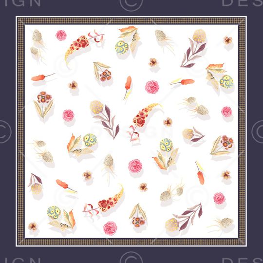 水彩花卉印花华亿平台图片