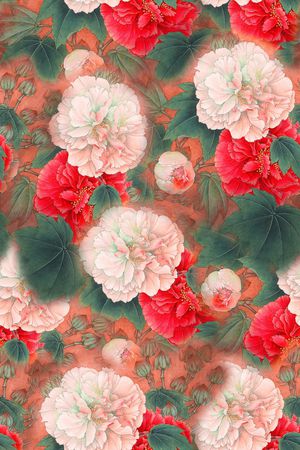 牡丹印花华亿平台图片