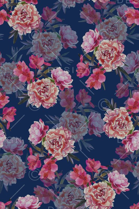 水彩花卉印花华亿平台图片