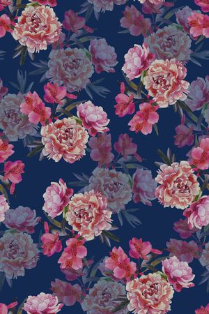 水彩花卉印花华亿平台图片