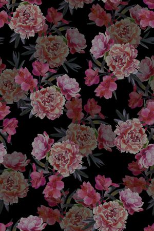 水彩花卉印花华亿平台图片