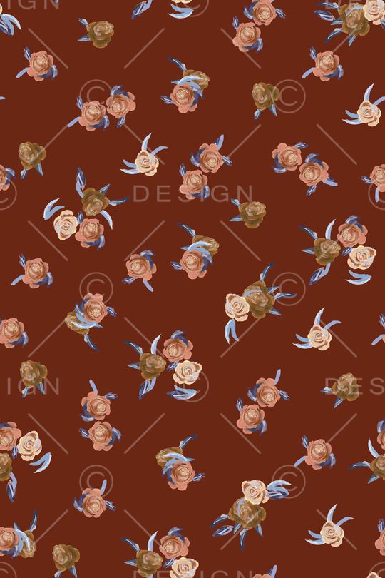 水彩花卉印花华亿平台图片