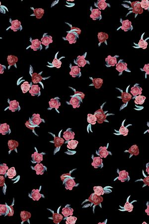 水彩花卉印花华亿平台图片