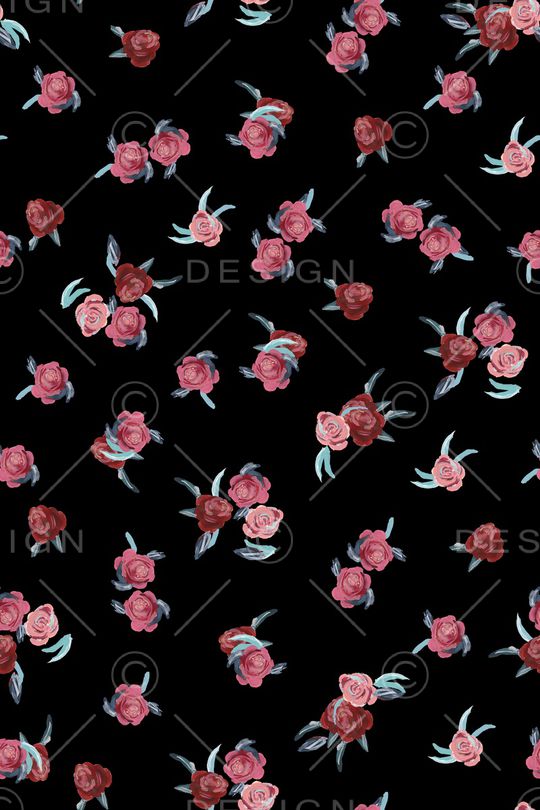 水彩花卉印花华亿平台图片