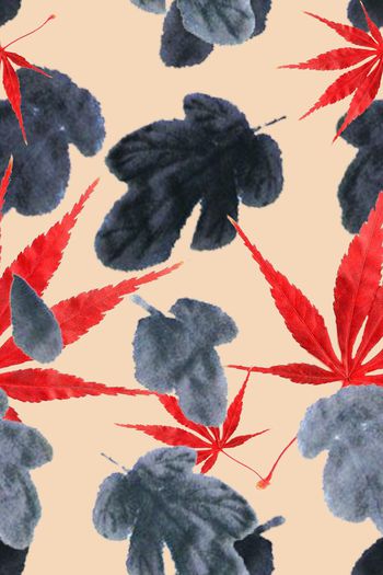 水彩花卉印花华亿平台图片