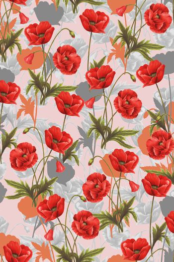 彩底花卉印花华亿平台图片