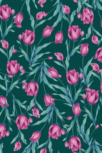 926730-原创手绘彩底花卉郁金香优雅2