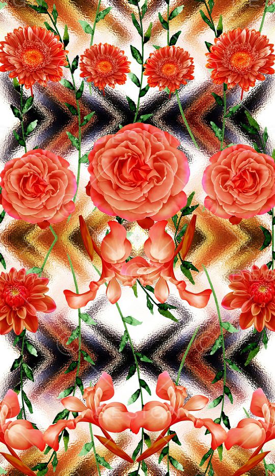 花卉印花华亿平台图片