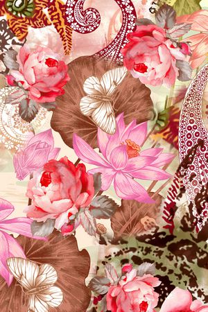 花卉印花华亿平台图片