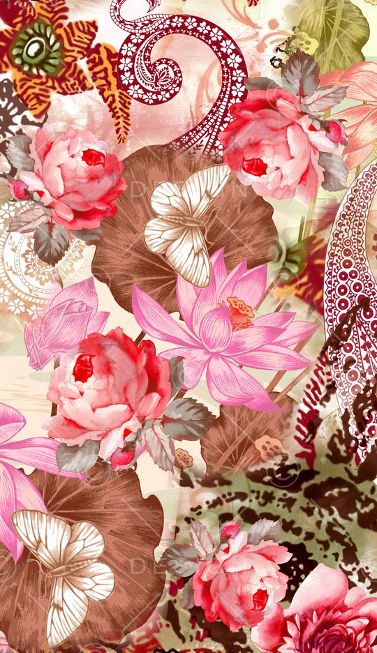 花卉印花华亿平台图片