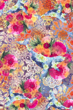 花卉印花华亿平台图片