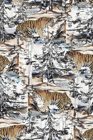 树枝印花华亿平台图片